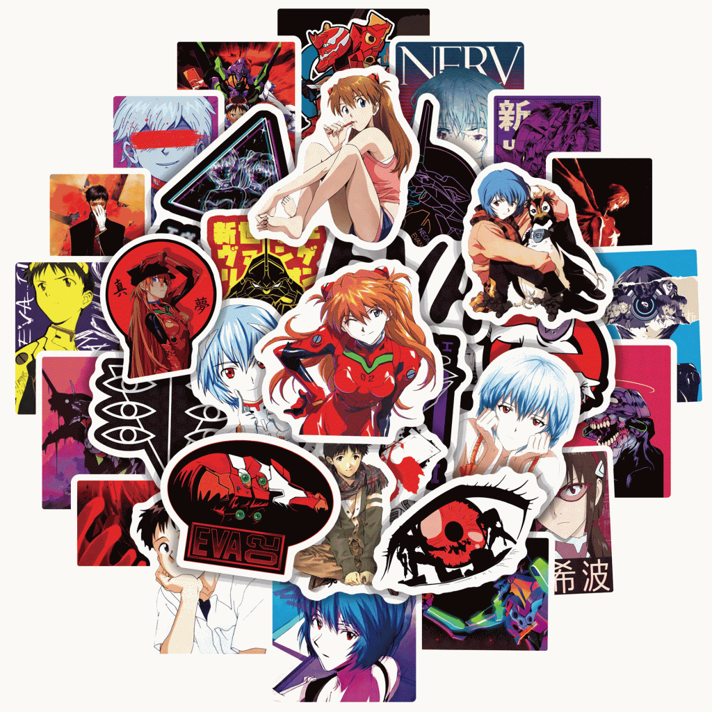 50 New Evangelion EVA Anime Stickers DIY Toys Kawaii Gift Decoration Scrapbook Waterproof Aesthetic - Evangelion Store