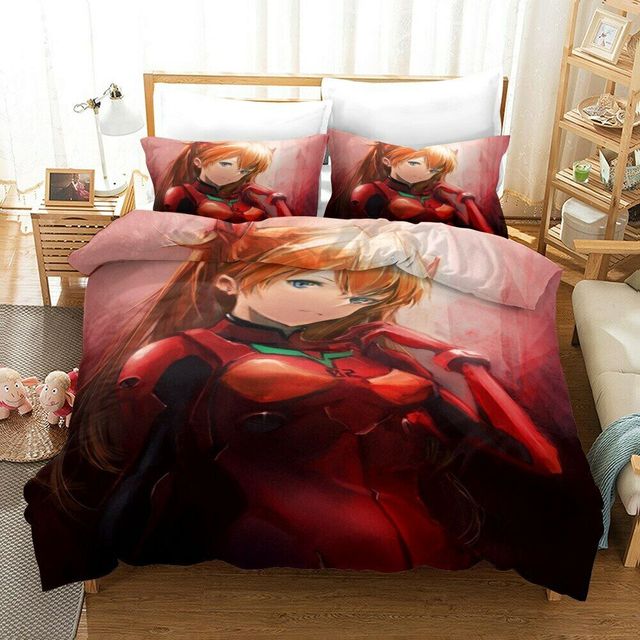 Anime Evangelion Duvet Cover Pillowcase 3D Printed Bedding Set 2 3 Pcs Double Full Queen - Evangelion Store
