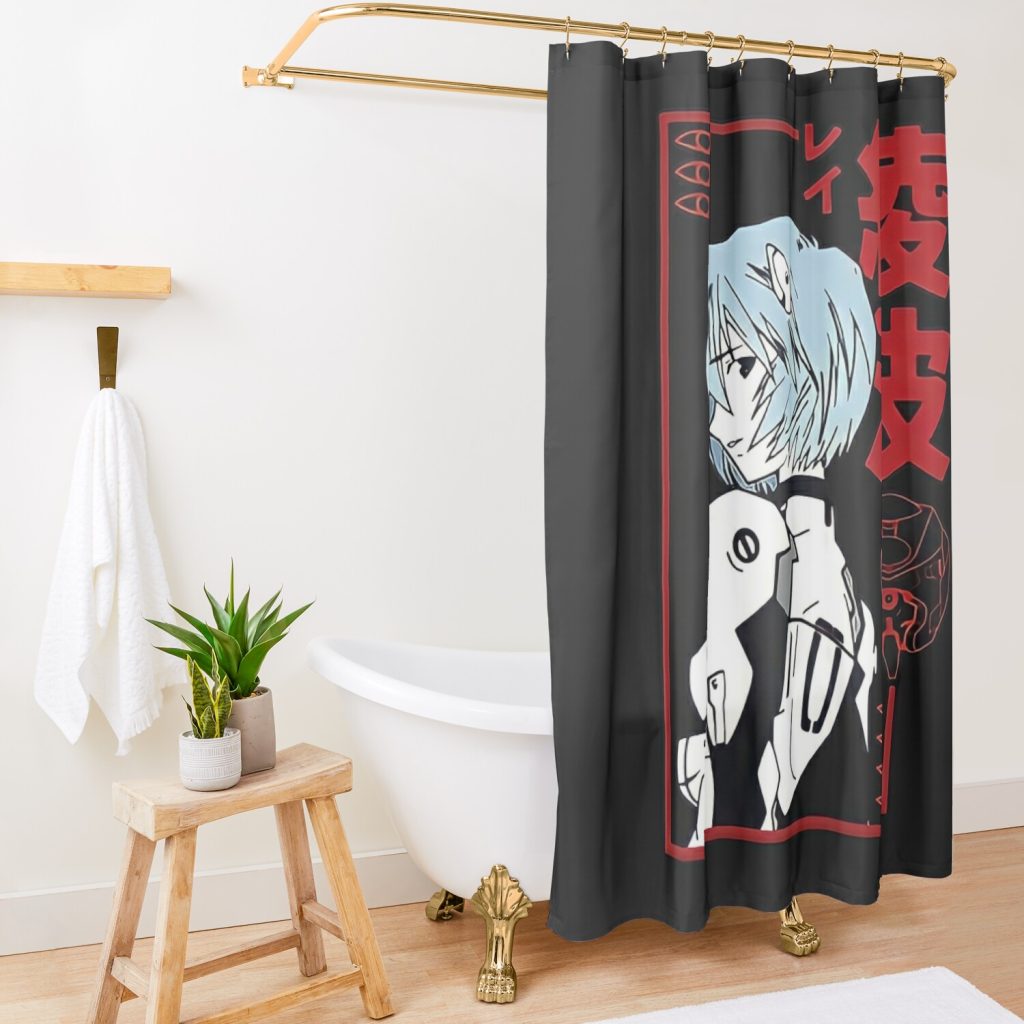 Rei Ayanami Red Style Shower Curtain Official Evangelion Merch