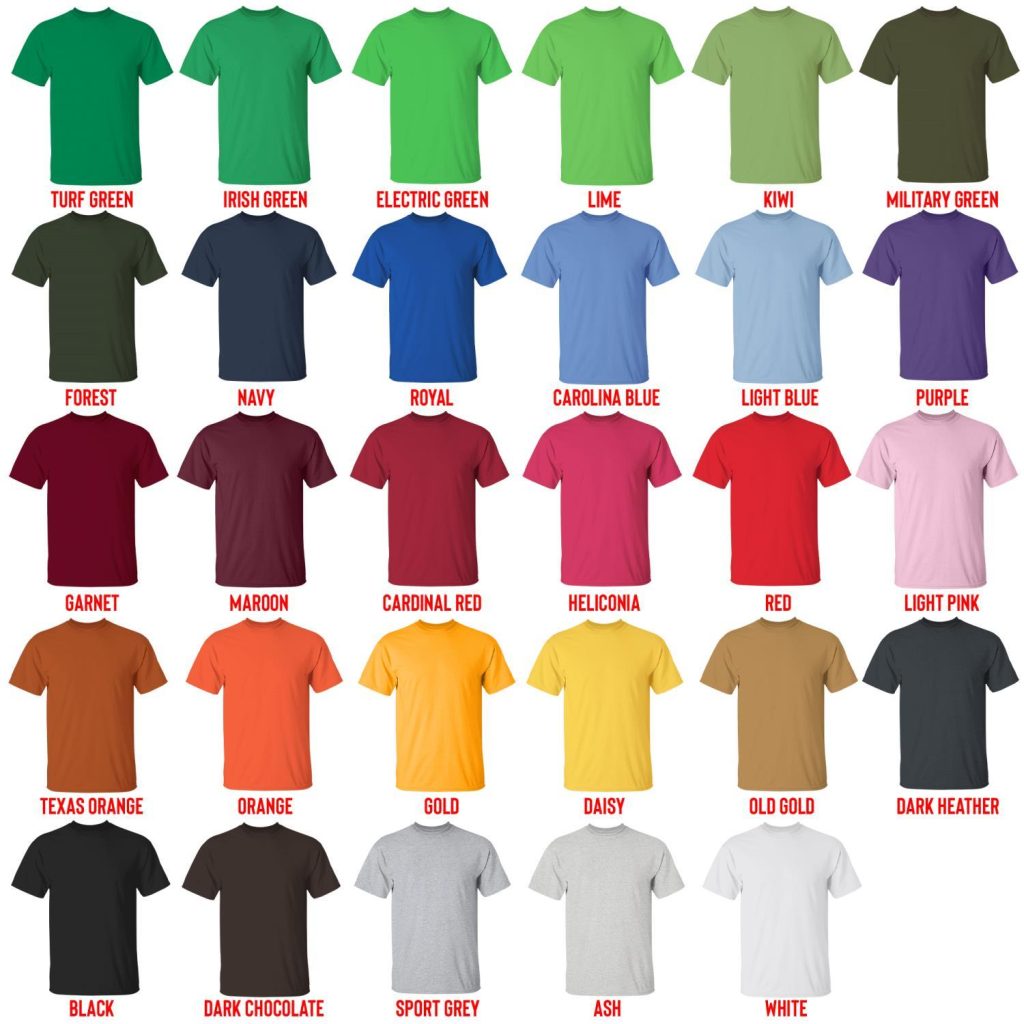 t shirt color chart - Evangelion Store